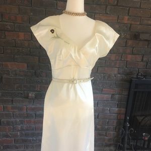 1940's Stop Staring! Ivory Paris Satin Dress